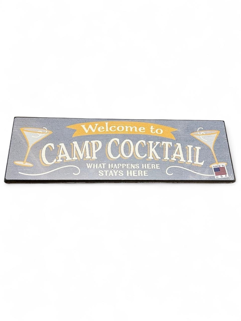 NWT Camp Cocktail Wooden Decorative Sign